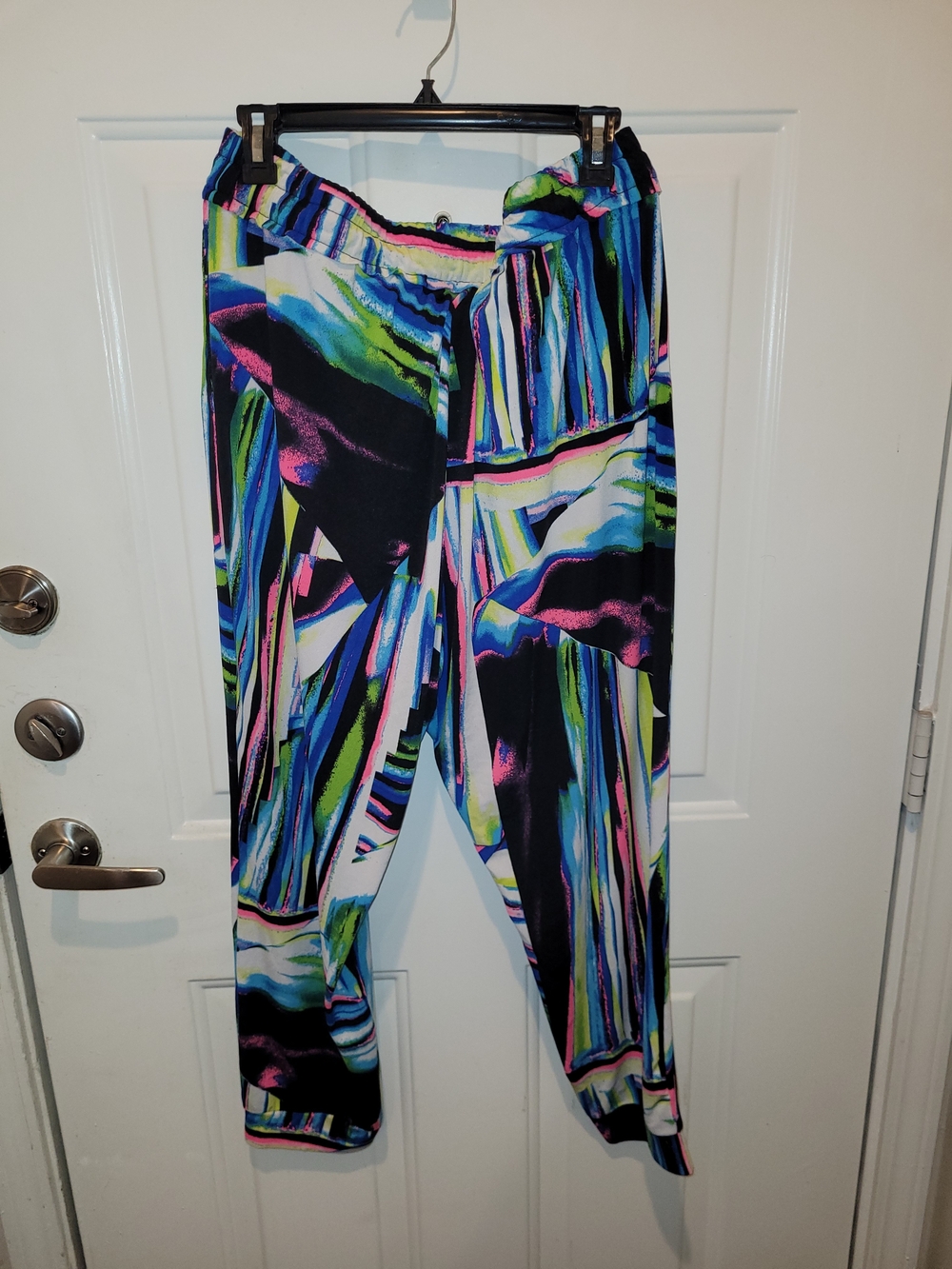 Soho Multicolor Abstract Stripe Drawstring Pants. - Picture 2 of 7